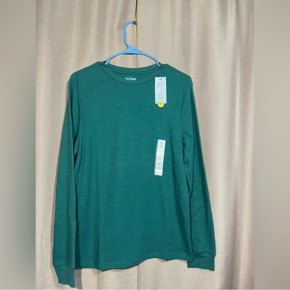 NWT Cat & Jack 14/16 Kids' Long Sleeve Tees -Navy, Coral, Gray, & Green - Picture 5 of 5